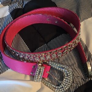 #8 Pink Rhinestone Embellished Belt